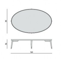 Bigne oval coffee table, dimensions.